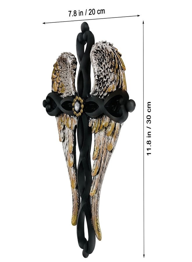 TALPGOD Crucifix Wall Cross, Crosses Wall Decor, Angel Wings Wall Decor, Jesus Religious Catholic Christian Native American Southwestern Unique Gothic Mexican Vintage Retro Wall Art Decor For Home Sculpture - Image 2